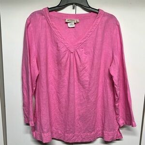 Orchadia Pink Tunic Linen Top XL